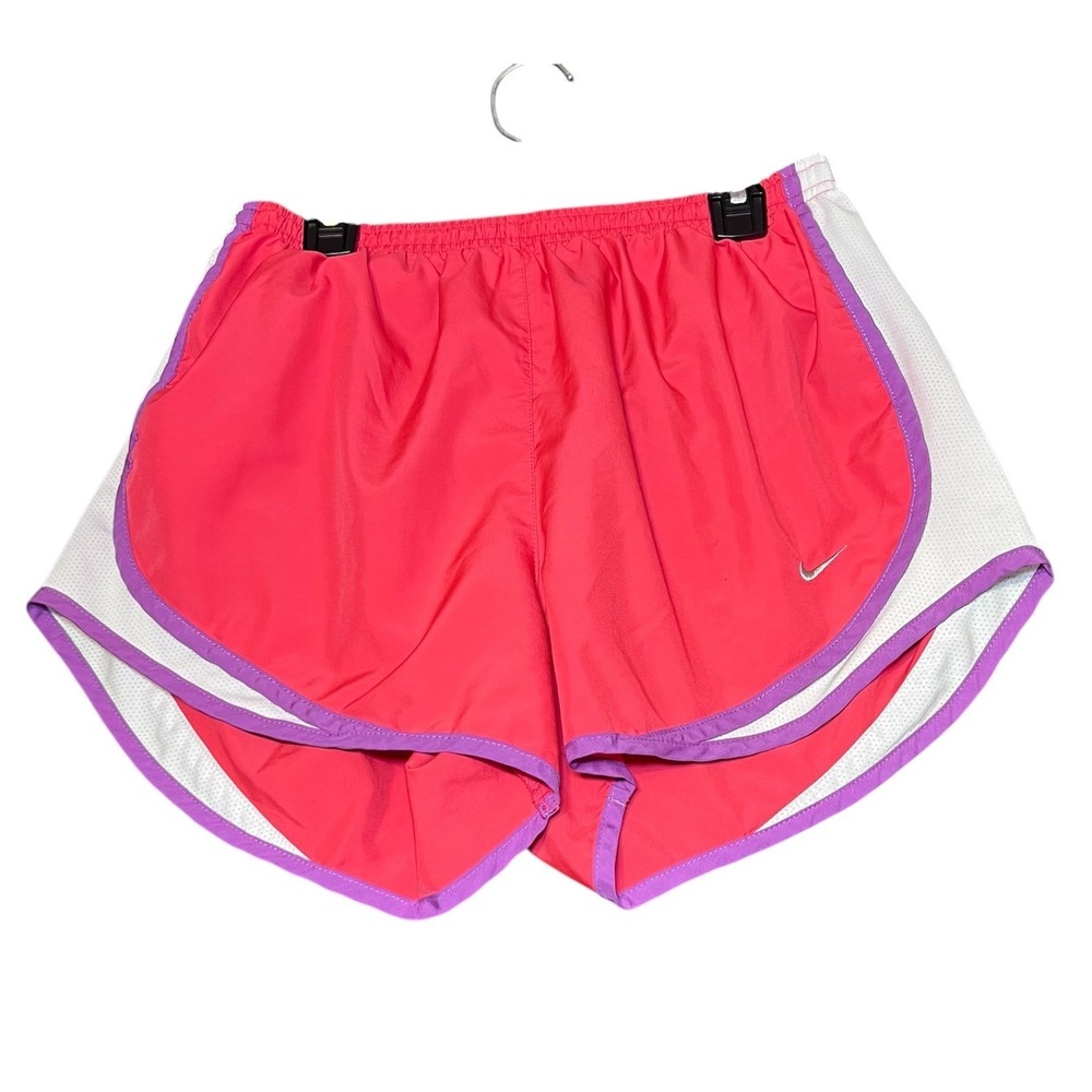 Nike Womens Size Medium Dri-FIT Running Shorts Pink White Purple Athletic Gym - Picture 2 of 14